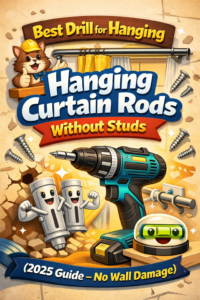 best drill for hanging curtain rods without studs
